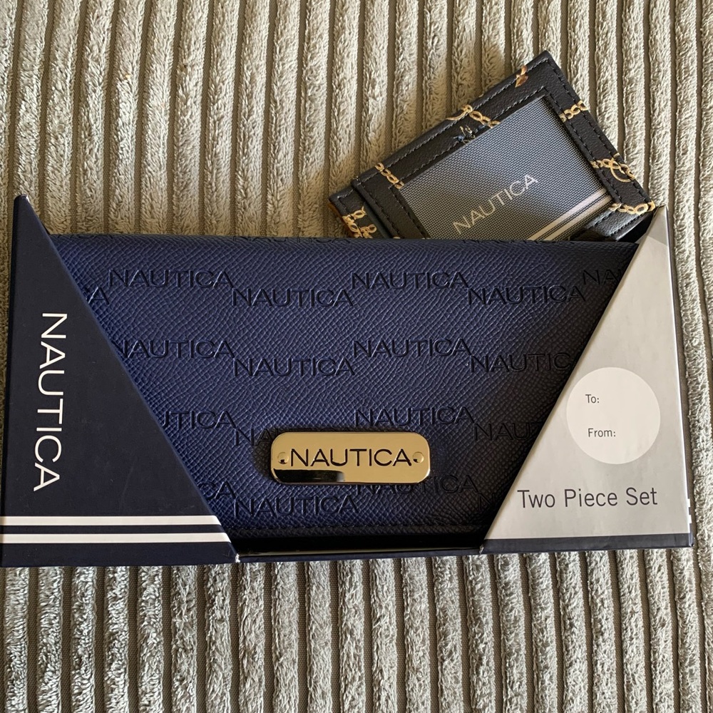 Nautica… Two Piece Set… RFID Wallet and ID/ Card Case